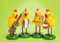 SIKORA OD21 Osterdeko Lustige Hühner Band Holz Figuren 4er Set - 2 Größen, Höhe in cm:Höhe ca. 11 cm