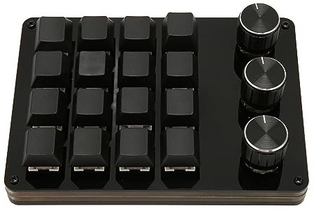 Enhands Makroprogrammerbart Tangentbord, 16 Tangenter 3 Rattar blå Switch, Mekaniskt Speltangentbord, OSU-speltangentbord, Anpassad Genväg, Löstagbar Kabel, för Spelkontor