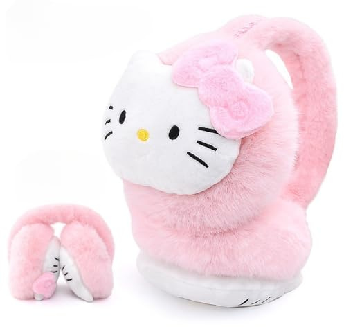 FASHION YO Cache-oreilles pour enfants garçon fille - Cache-oreilles en polaire thermique pour l'hiver - Chaud, idéal pour les activités en plein air, chat, taille unique