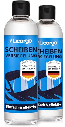 LICARGO® Scheibenversiegelung Auto - extremer Abperleffekt für klare Sicht - Glasversiegelung Auto für wasserabweisende Scheiben - Regenabweiser Autoscheiben mit Lotuseffekt (2x 250ml)
