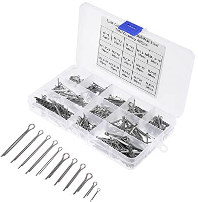 Cabilock 420pièces Kit Assortiment Goupilles Fendues Inox Fixation Robuste Pour Plomberie Clips à Ressort Organiseurs Avec Boîte De Rangement Compacte Et Résistance Corrosion