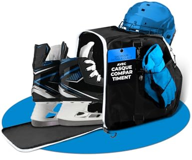 STYNGARD Schlittschuhtasche Damen & Herren XXL Schlittschuhe Tasche - Eislauftasche für Eislaufschuhe und Inlineskates Tasche aus robustem Material - Modell Ottawa (Schwarz-Weiss)