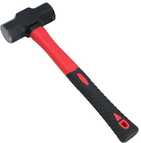 Dunnet Tools 3lb Mini Lump Sledge Hammer | Heavy Duty hammer with Fibreglass Handle & TPR Rubber Grip | Small Demolition Tool for Metal, Brick, Wood, Concrete | DIY & Construction Hand Tools for Men