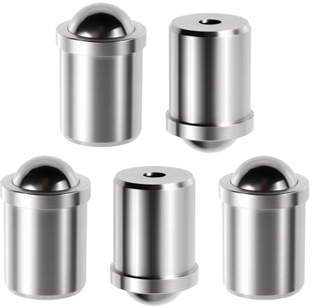 FOCMKEAS 5 Pcs 304 Stainless Steel Ball Catch Latch 10x13mm Ball Plunger Silver 304 Stainless Steel Roller Catch Cabinet Latch for Furniture Locking Like Cabinets, Wardrobes & Room Door Latch