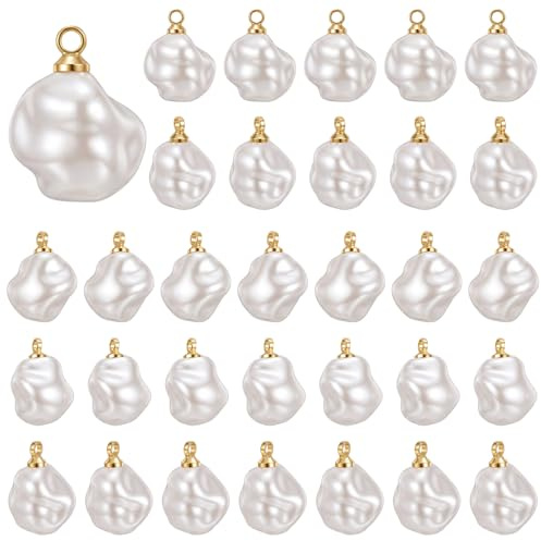 Sorcristy 100 Pcs White Pearl Bead Pendants