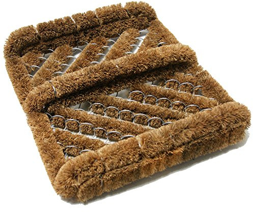 Rubber-Cal Herringbone Coir Boot Scraper Brush, 2.5 by 12 by 13-Inch (10-100-009), Tan