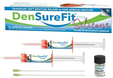DenSureFit Lower Denture Reline Kit – 3–6 Month Soft Silicone Denture Reliner for Loose, Slipping Dentures, Cushions Gum Pain, Refit & Tighten for a Secure, Comfortable Fit