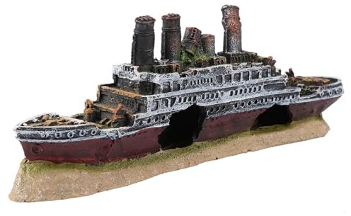 KSTE Aquarium Dekoration Schiff, Titanic Verlorene Wrecked Boot Schiff Aquarium Dekoration Ornament Wrack Verzierungen