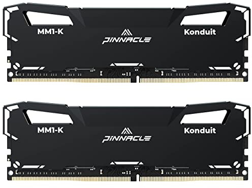 Timetec Pinnacle Konduit - Módulo de memoria RAM (16 GB, 2 x 8 GB, DDR4, 3200 MHz, PC4-25600, CL16-18-18-38, XMP2.0, 1,35 V, compatible con AMD e Intel para juegos de escritorio, PC, RAM, color negro