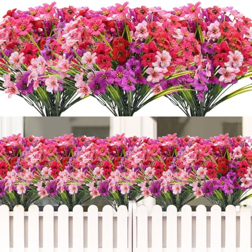 ALAGIRLS Blumen Künstlich 18 Stück Blumenstrauß Künstlich Orchidee Kunstpflanzen Außenbereich Garten Deko Hochzeit Outdoor 18PC-FZMH
