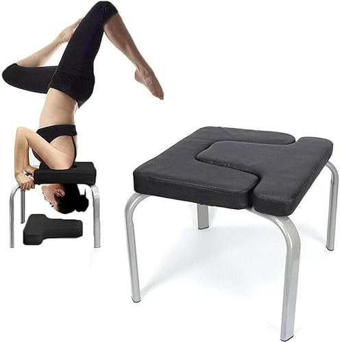 Fermoirper Yoga Hocker Kopfstand,Yoga Kopfstandhocker Kopfstand Yogastuhl Fitness Bench Zuhause Stuhl Gym Fitness, Schwarz