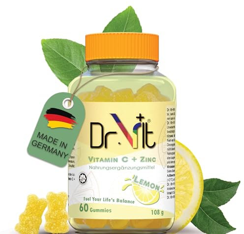 Vitamin C + Zink 60 Gummibärchen - Vitamine für Kinder ab 4 Jahren und Erwachsene