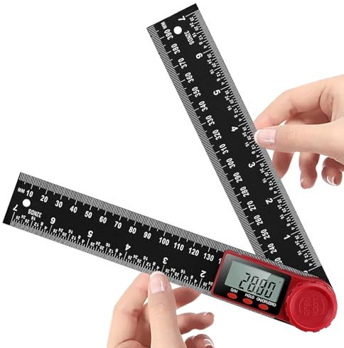 Digital Angle Finder Ruler, 200mm/7 Inch Protractor Angle Measure Tool with LCD Display for Woodworking Construction Repairing (Black)
