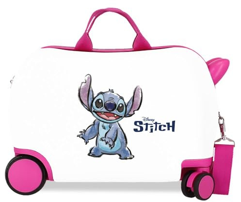 Joumma Disney Adorable Stitch Valigia per bambini Bianco 45 x 31 x 20 cm Rigido 1,8 kg Chiusura a combinazione laterale ABS 1,8 kg 27,9 L Bagaglio a mano, bianco, Taglia unica, Valigia per bambini