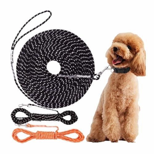 Training Lead for Dogs 3m 5m 10m,Professional Dog Lead to Stop Pulling on the Leads for Large Medium Small Puppy Recall Pet Walking Obedience Outdoor Play (Black, 3M)