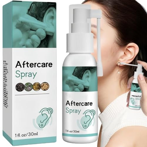 Aftercare Spray, Gentle Sterile Saline Spray for Ear, Nose, Tongue & Navel Care – Gentle Soothing Mist - Cleaning Aftercare Fluid For Ear