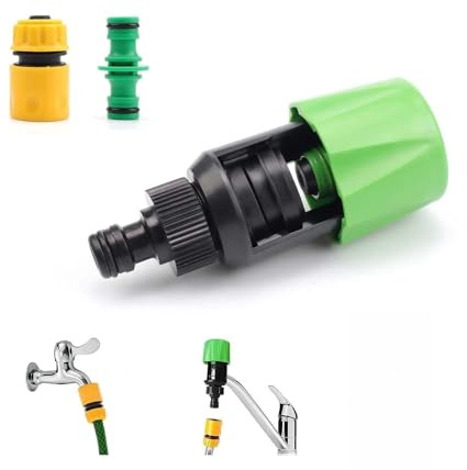 txuzong 3 Piezas Adaptador para Manguera de Jardín, Conector Rápido Universal para Grifo - Kit de Accesorios Robustos y Ajustables para Cocina, Baño y Riego, Anti-Fugas