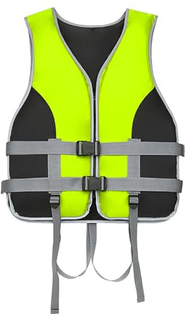 LIXQQS Chaleco Salvavidas Adulto e Infantil: Ayuda a la Flotación con Silbato y Correas Chaleco Flotante 30–120 kg(Green2,S)