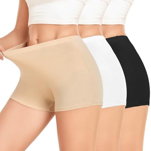 SIMIYA Womens Boxers Underwear Cotton Boxers for Women Under Dress Shorts | Breathable Soft Anti Chafing Shorts with Cotton Crotch