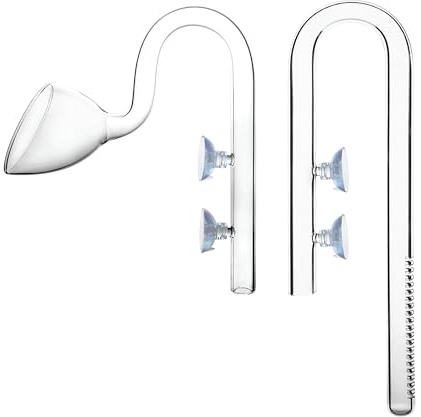 JARDLI Plant Aquarium Glass 17mm Lily Pipe Inflow and Lily Pipe Outflow for 16/22mm Tube