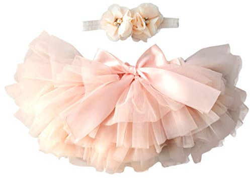 YONKOUNY Tutu Bébé Fille Super Doux Nouveau-Né Naissance Jupe Tutu en Tulle Princesse Mini Jupes Princesse Costume Ballet Skirt (Pêche Rouge, 0-6 Mois)