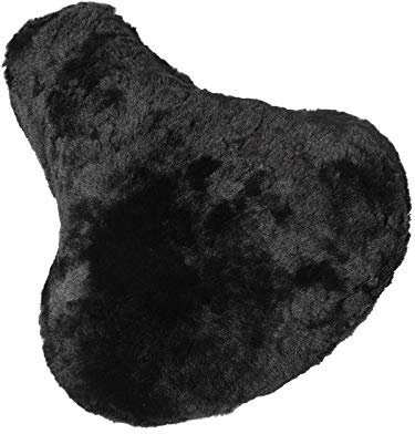Harrys-Collection Fahrradsattelbezug aus Merino Lammfell, Größen:27 x 24 cm, Farben:schwarz
