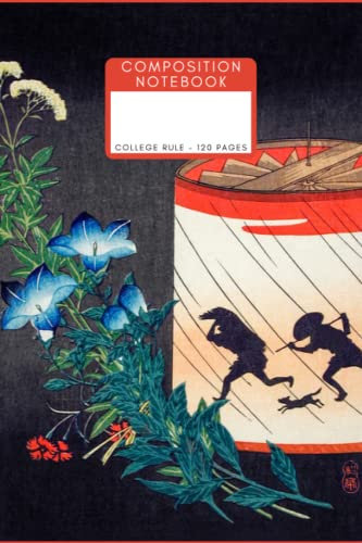 Bellflower and Lantern print by Hiroaki Takahashi Japanese Fine Art Print Journal: College Ruled Composition Notebook