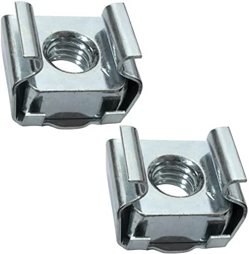 AERZETIX - C49679 - Juego de 2 tuercas enjauladas cuadradas - M5 - en acero al carbono galvanizado - para chapa - fijación de pared