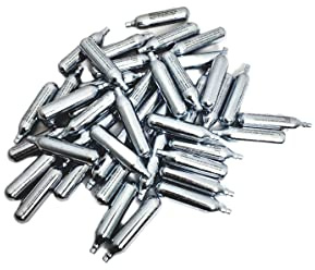 3Skull 12 Gram CO2 Cartridges for Paintball and Airsoft, Silver - Pack of 50