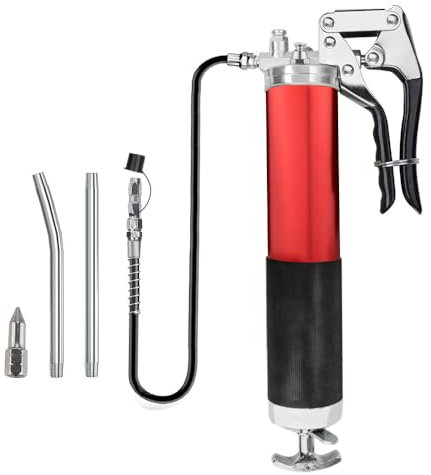 Grease Gun, 7000 PSI Heavy Duty Pistol Grip Grease Gun 400CC Kit with Flexible Hose, Rigid Tubes and Nozzles