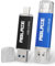 ABLAZE USB C Flash Drive 64GB 2 Pack Dual USB 3.0 Stick USB Type-C High-Speed Memory Stick Thumb Drive Data Storage for USB C Smartphones Tablets Macs TC Car and Laptop (Blue Black)