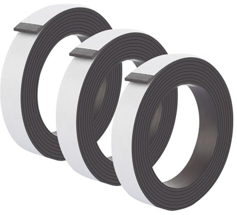 Magnetband Selbstklebend Stark 3 Rollen Magnetstreifen Selbstklebend 20mm x 2m Magnetklebeband Selbstklebend Stark Magnet Klebestreifen für Zuhause Büro Garage Lager