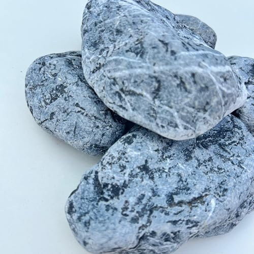 World PLANTIL Piedra mármol Canto rodado Negro Cebra, Piedra Decorativa para Jardin, Espacios Exteriores y Intriores/Paisajismo, Jardineras y Macetas/Terrazas y Patios/ 100% Natural (60/90 mm 20 kg)