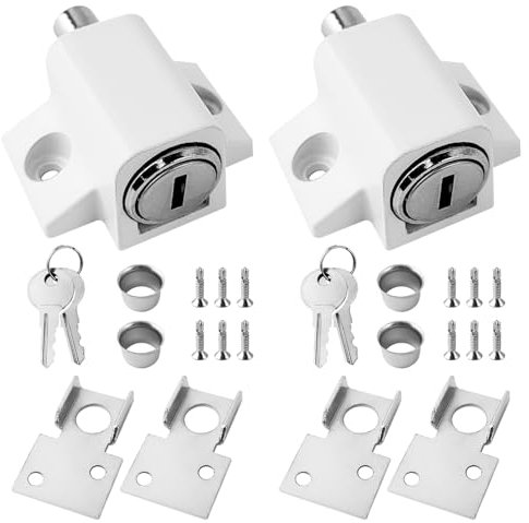 2 Stück Abschließbare Fenstergriffe, Beständig Gegen Korrosion und Rost, Fenstergriffe Abschließbar, Einfach zu Montieren, Panzerriegel nur für Schiebe Schiebefenster Geeignet (1)