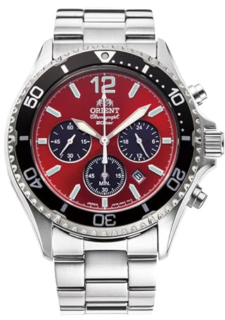 ORIENT Sports Diver Mako Solar Chrono - Orologio da polso cronografo a carica solare in acciaio sportivo subacqueo casual RA-TX02