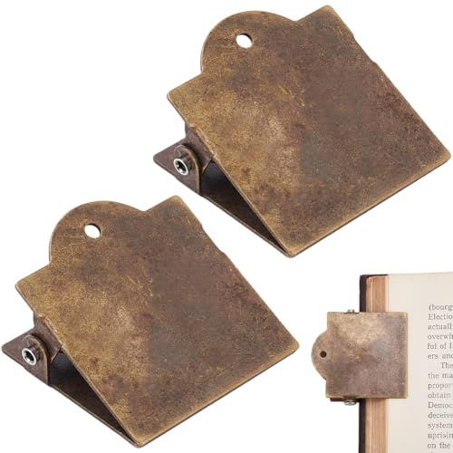 CRASPIRE Clip de Metal Vintage para Libros En Blanco de Bronce Antiguo para Cuadernos de Viaje Pequeñas Abrazaderas para Carpetas Soporte para Documentos Organizador de Archivos Diario Basura