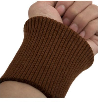 Par de puños elásticos de punto acanalado, ropa recortada, chaqueta, abrigo de algodón elástico, puños gruesos, 1 par de 3.54 pulgadas de ancho (café)