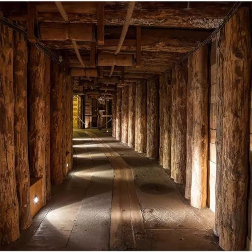 Papel Pintado 3D Corredor De Casa De Madera Retro 140(W)X70(H)Cm Mural De Pared 3D Para Sala De Estar, Sofá, Pared De Tv, Dormitorio, Papel Tapiz, Peel And Stick, Foto De Pared, Carteles De Pa-6387311