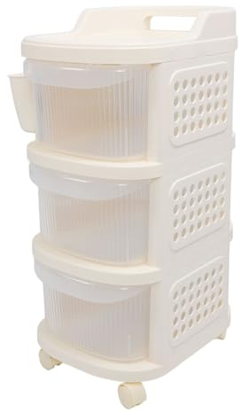 Cartro de mesa de cambio de bebés con rueda Organizador de almacenamiento de almacenamiento de guardería recién nacida Tipo de cajón de 3 capas móvil