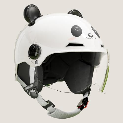 Casco De Scooter para Niños | Casco Jet para Niños Y Niñas De 3 A 12 Años | Casco De Moto con Visera | Homologado Según La Norma ECE 22.06 | Casco De Moto Abierto para Niños C,50-60cm