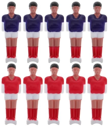Veemoon 10 Piezas de Repuesto para Jugadores de Futbolín, Figuras de Resina para Mesa de Futbolín, Accesorios Compatibles para Reparación, Muñecos Miniatura en Rojo y Azul, Adecuado