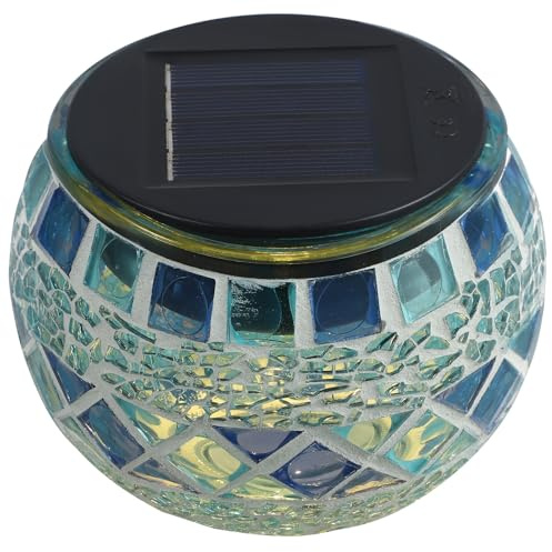 STAHAD Lampada Solare da Giardino a LED in Vetro, Lampada Decorativa per Esterni Leggera, Luce Solare da Prato per Balcone e Bordo Piscina, Illuminazione Esterna Resistente
