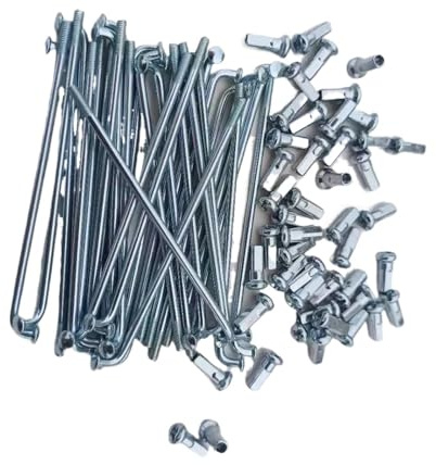 SFOIKVG Cykelekrar för elcyklar, 12 G, diameter 2,5 mm, längd 70–185, 45 stål + nippel, 36 stycken/antal för hjul (125 mm x 2,5 mm)