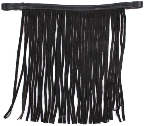 JA Horse JA3015 Franges anti-mouches en cuir de qualité supérieure pour le front, design élégant, adapté à la bride, accessoire robuste en cuir véritable (Pony)