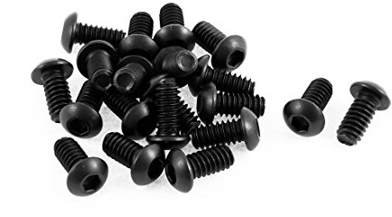 sourcing map 20pcs 1/4-20 x 1/2 Vis Hexagonale Tête Bombée Bouton en Acier Alliage 10.9