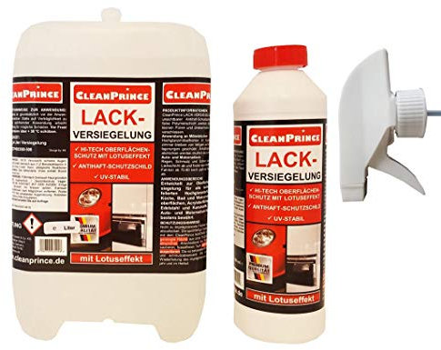 Lack - Versiegelung 2,5 Liter | Nano Hochglanzfronten Pflege Finishing Glaze nach Politur Nano Lotus Oberflächen Möbel Acryl Küchen Auto Schutzschild Schutzschicht Lotuseffekt