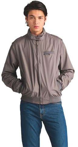 Members Only Classic Iconic Racer Lightweight Bomber Jackets Unisex (Grey, Large)