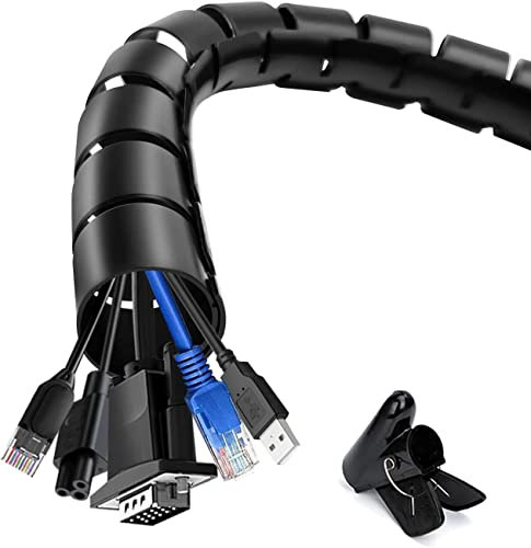 shinfly Manchon de Rangement pour câbles avec Un Clip Guide de Fil - Diamètre : 22 mm + 28 mm - Noir