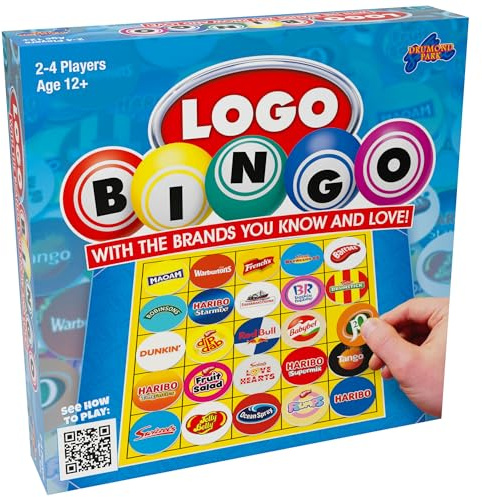 Drumond Park Logo Bingo Game - The Classic Logo Game of Brands You Know and Love in Bingo Format - 2-4 Player Family Games for Kids and Adults, Suitable for Ages 12 Years Old Plus