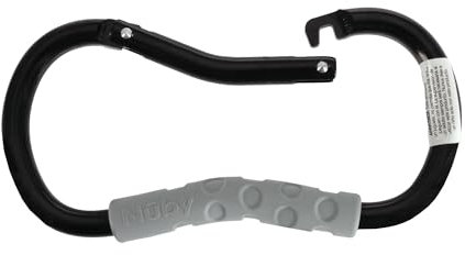 Nuby praktische Kinderwagenhaken | Einkaufstaschen | Schlüssel | 1x großer Karabinerhaken